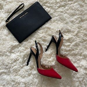 Strap on red and black Express Heels